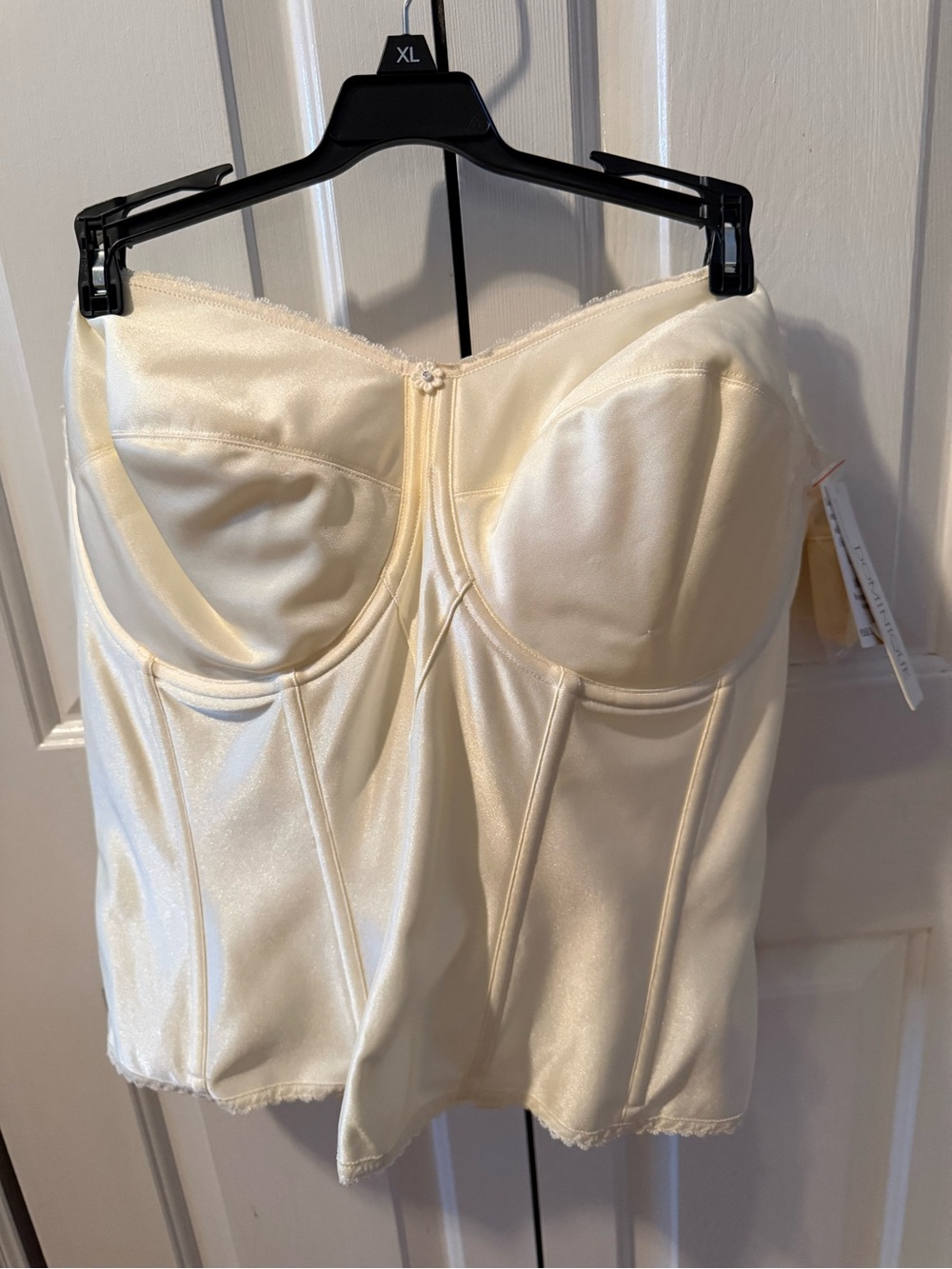 Dominique Juliette Satin Corset Bridal Bra 8950 Size 42F Underwire Ivory